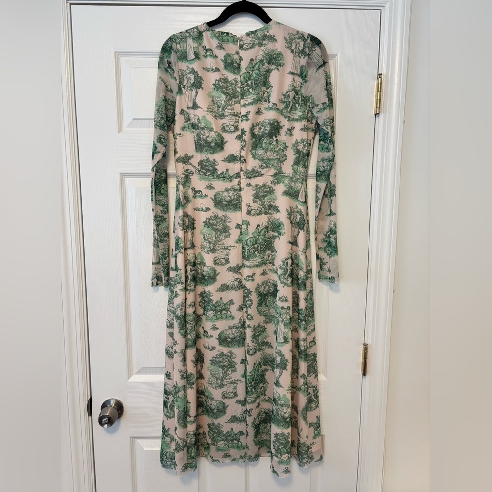 Rachel Antonoff Olivia Dress in Emerald Green Manhunt Toile - Picture 7 of 11